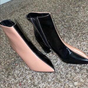 Black & pink Booties